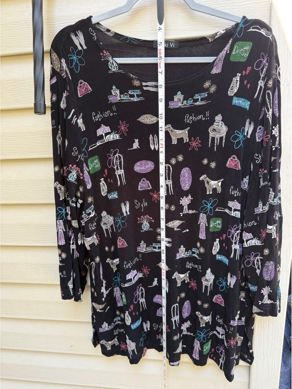 Vikki Vi 2x black novelty print open front cardigan